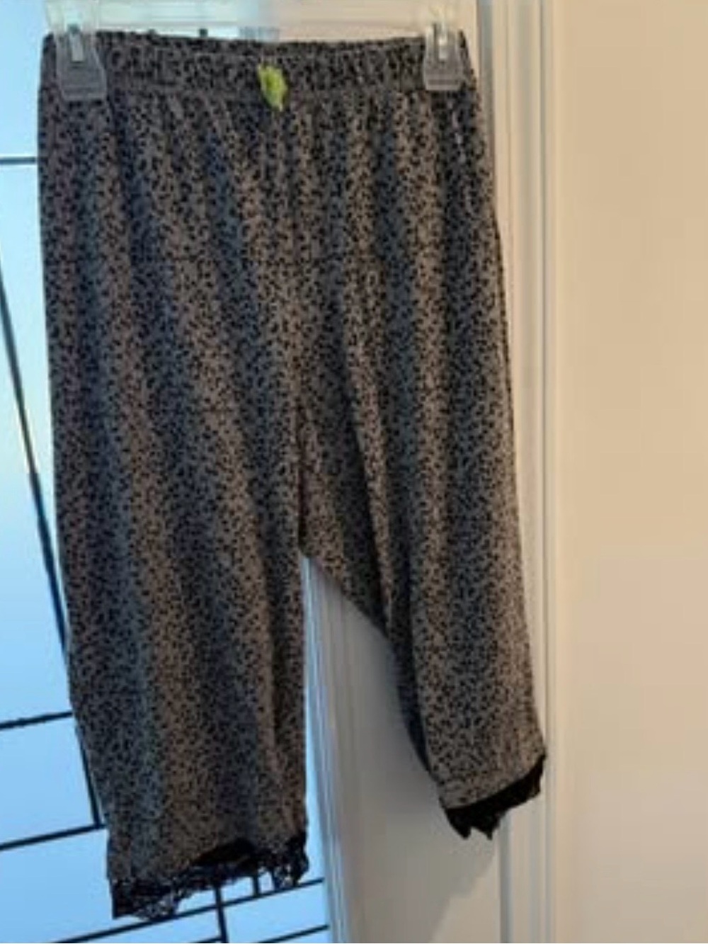 Penningtons Gray Printed Lounge Pants with Black Lace Trim